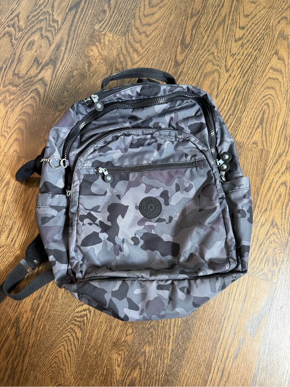 Gray Camo Kipling Backpack